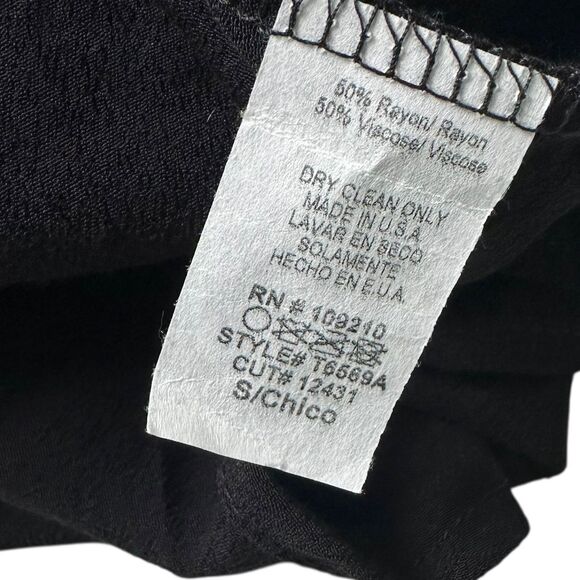 Windsor Black V-Neck Top Women Blouse Size Small NWT | 19-26 - Picture 3 of 6